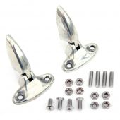 BMB500010 Pair of Genuine Mini boot lid hinges, finished in bare metal perfect for painting. (HMP441031)
