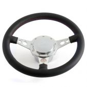 Paddy Hopkirk Mini Leather Steering Wheel by Moto-Lita - Black with Red Stitching