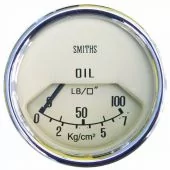 Smiths Mechanical Oil Pressure Gauge - Magnolia Face with Chrome Bezel