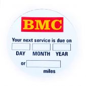 BMC Service Due At Windscreen Sticker