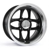 6 x 12 Mamba Wheel - Black/Polished Rim