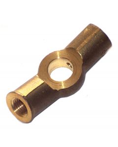 21A654 Brass 2 way brake union that bolts to the front subframe on single brake line type Minis.