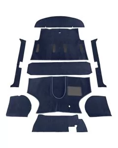 Navy Blue Concours Carpet Set - Tailored for 1960s Cooper models and post-1973 Mini Saloons. Impeccable quality with bound edges for a sophisticated finish.