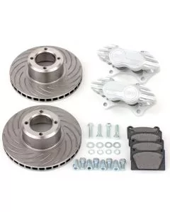 Silver Cooper 7.9" Vented 4 pot Alloy Caliper Brake Conversion Kit 