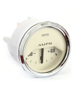 Smiths Ammeter 60/60 Gauge - Magnolia face with chrome bezel 