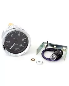 Smiths Oil Pressure Gauge - Mechanical - Black Face with Chrome Ring 