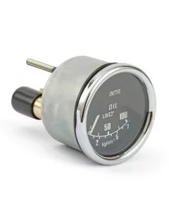 Oil Pressure Gauge by Smiths  - Mechanical - Black with Chrome ring