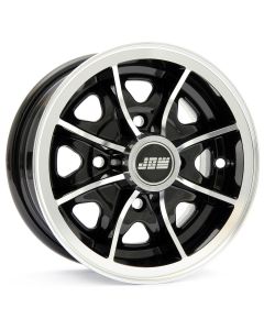 5 x 12 Dunlop D1 Alloy Wheel - Black with polished rim