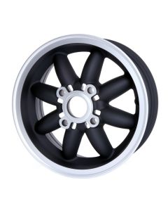 5 x 12 Rose Petal Wheel - Matt Black/Silver Rim