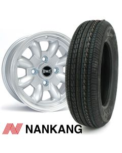 5" x 12" silver Ultralite alloy wheel and Nankang tyre package