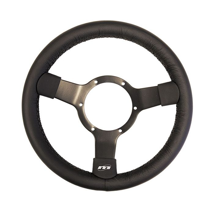 Classic Mini Traditional 300mm steering wheel - Black Vinyl & Black Spokes MON23SBVB by Mountney 