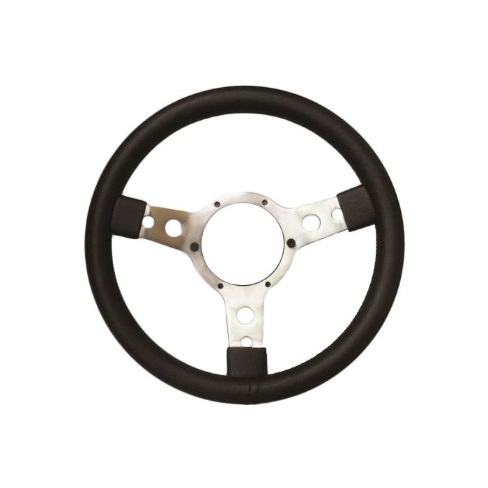 Sport Steering Wheel - 13" - Black Leather - Semi Dished