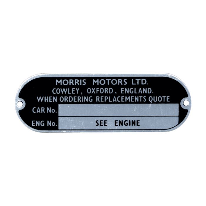 Morris Chassis/Engine Plate 