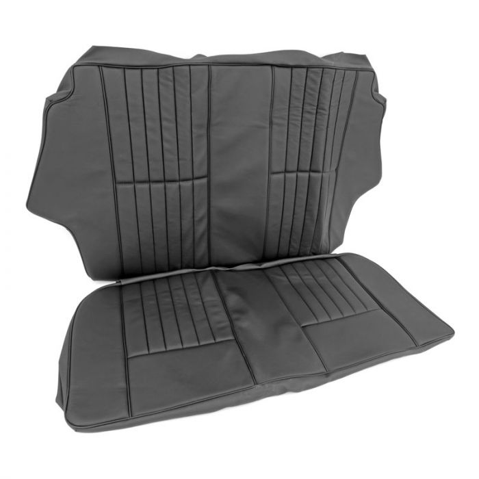 Black - Rear Seat Cover - Leather Faced - Vertical Flute - Mini 96-00
