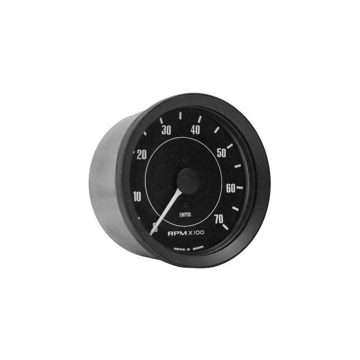 Smiths Mini Tachometer 100mm - 7000 Rpm - Black with black ring