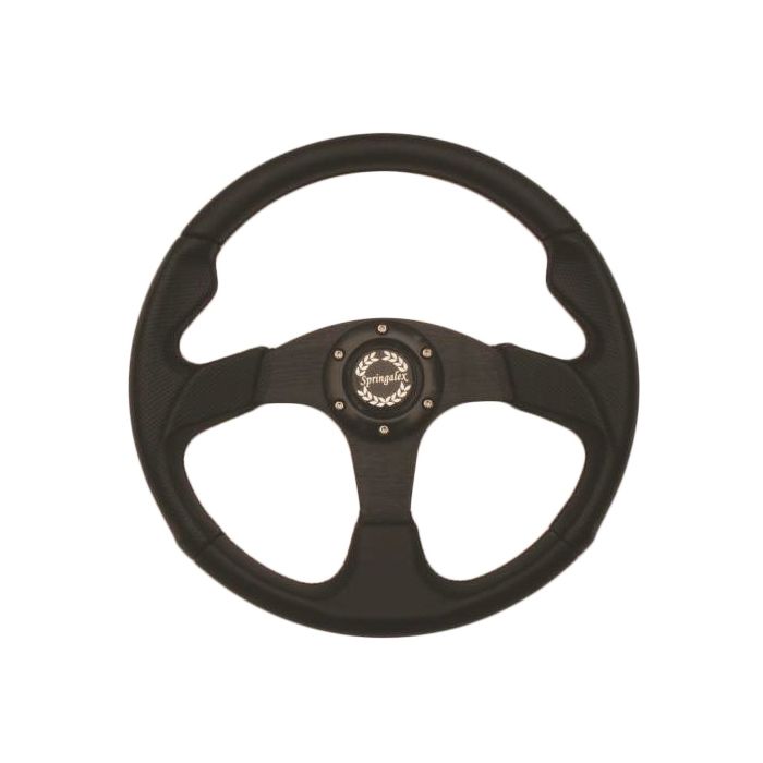 Spring Alex 320BCRS Black Steering Wheel Red Stitching - 320mm