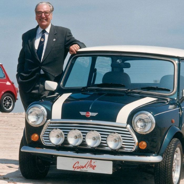 John Cooper with the Mini Grand Prix