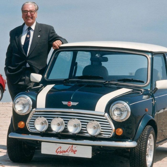 John Cooper with his very own Mini Grand Prix. Only 35 ever made!
